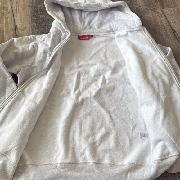 Supreme Reflective small box hoodie in ash Gray Zip-Up Hoodie • medium - Picture 4 of 7